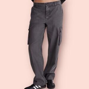 Madewell Garment Dyed Low Rise Slung Straight Cargo Gray Pants Womens 27 Utility